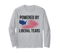 Powered by Liberal Tears Flag Anti Liberal Make Liberals Cry Manga Larga