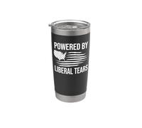 Powered By Liberal Tears Flag Anti Liberal Make Liberals Cry Vaso térmico de acero inoxidable de doble pared