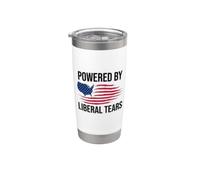 Powered By Liberal Tears Flag Anti Liberal Make Liberals Cry Vaso térmico de acero inoxidable de doble pared