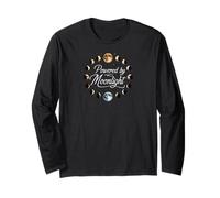 Powered by Moonlight Moon Phases Celestial Lunar Design Manga Larga