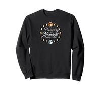 Powered by Moonlight Moon Phases Celestial Lunar Design Sudadera