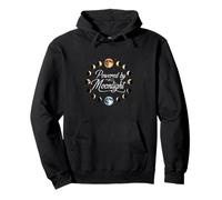 Powered by Moonlight Moon Phases Celestial Lunar Design Sudadera con Capucha