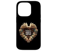Powered by Pages & Quietude Book Lover Reading Heart Carcasa para iPhone 14 Pro