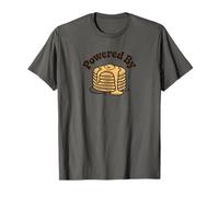 Powered by Pancakes Breakfast Energy Funny Design tee Pop!! Camiseta
