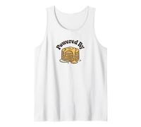 Powered by Pancakes Breakfast Energy Funny Design tee Pop!! Camiseta sin Mangas