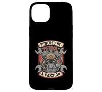 Powered by Petrol & Passion VTwin Engine Motorcycle Mechanic Carcasa para iPhone 15 Plus