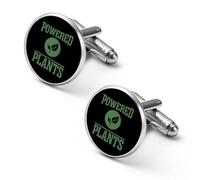 Powered by Plants - Gemelos de moda para hombre clásico para boda y negocios, 2.0cm, Metal, No es una piedra preciosa