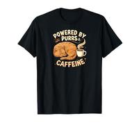 Powered by Purrs & Caffeine Cat Lover Coffee Design Camiseta
