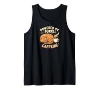 Powered by Purrs & Caffeine Cat Lover Coffee Design Camiseta sin Mangas