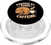 Powered by Purrs & Caffeine Cat Lover Coffee Design PopSockets PopGrip para MagSafe
