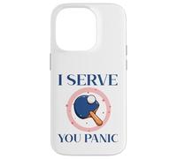 Powered by Spin & Bad Decisions Funny Retro Table Tennis Carcasa para iPhone 14 Pro