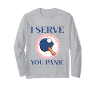 Powered by Spin & Bad Decisions Funny Retro Table Tennis Manga Larga