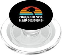 Powered by Spin & Bad Decisions Funny Retro Table Tennis PopSockets PopGrip para MagSafe