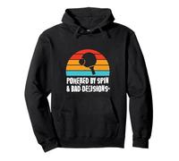 Powered by Spin & Bad Decisions Funny Retro Table Tennis Sudadera con Capucha