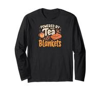 Powered By Tea and Blankets Cozy Relaxation Design Manga Larga