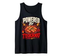 Powered by Tteokbokki Funny Korean Food Saying Humor Joke G Camiseta sin Mangas