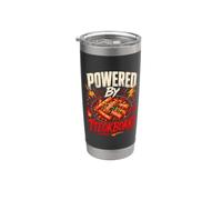 Powered By Tteokbokki Funny Korean Food Saying Humor Joke G Vaso térmico de acero inoxidable de doble pared