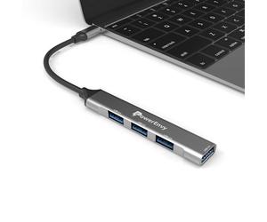 PowerEnvy Hub USB, adaptador USB C a USB, concentrador de datos multipuerto con 4 puertos USB (3 USB 2.0 y 1 USB 3.0), puerto de transferencia de datos USB de 5 Gbps para MacBook, iPad Pro/Air, XPS,