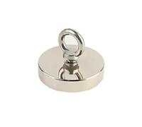 Powerful double-sided magnet, round hanging ring, with a strong magnetic recycling magnet and magnetic suction cup. (silver,42mm)
