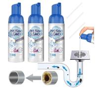 Powerful Drain Cleaner,Drain Cleaner Foam,Odor Eliminator,Foaming Drain Cleaner,Unclogs,Foam Sink Cleaner,Liquid Plumber Drain Cleaner,Clog Remover For Kitchen Drain,Sinks,Tubs (3 bottles)