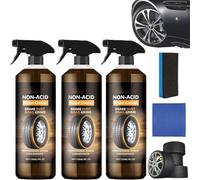 Powerful Wheel Cleaner,Long-Lasting High Gloss Polish Rust Converter Kit,Versatile Brake Wheel Cleaner Spray,Turn Filthy Wheels into Instant Shine and Lasting,for Cars,Trucks,SUVs (3)