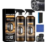 Powerful Wheel Cleaner,Long-Lasting High Gloss Polish Rust Converter Kit,Versatile Brake Wheel Cleaner Spray,Turn Filthy Wheels into Instant Shine and Lasting,for Cars,Trucks,SUVs (2)