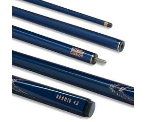 POWERGLIDE Carbon Fibre & Fibreglass 2 Piece 50/50 Joint Snooker Pool or Billiard Cue Stick | Ultra Smooth Metallic Painted High Gloss | 18 or 19 oz | Full Size 57'' | 10 mm Tip'