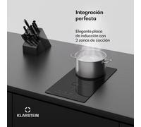 PowerGlide placa de inducción | Moderna, compacta y potente | 2 zonas de cocción | 3500 W | 30 cm Klarstein