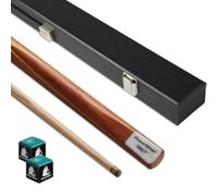 PowerGlide Un Juego de 2 Piezas para Taco de Billar o Billar | Target | Taco de Madera de Fresno, Estuche rígido y Tiza Verde | Junta de latón | Tamaño Completo 57 pies | Punta de 9,5 mm