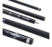 POWERGLIDE Un Palo de Billar de 2 Piezas, Carbono de Lujo, Fibra de Carbono y Fibra de Vidrio, Agarre de Cuero Brillante Ultra Suave, tamaño Completo de 58 Pulgadas, Punta de 13 mm