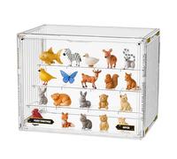 powerking 4 Tiers Clear Display Case for Figures,Acrylic Storage Organizers Box with Magnetic Door, Large Dustproof Hobby Showcase for Collectibles,Dolls,Toys and Jewelry Display