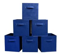 Powerking Cesta Plegable de Almacenamiento de Ropa Cubos, contenedores y cajones (azul, 6)