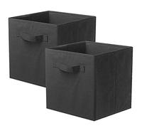 Powerking Cesta Plegable de Almacenamiento de Ropa Cubos, contenedores y cajones (Negro, 2)