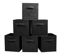 Powerking Cesta Plegable de Almacenamiento de Ropa Cubos, contenedores y cajones (Negro, 6)