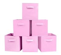 Powerking Cesta Plegable de Almacenamiento de Ropa Cubos, contenedores y cajones (Rosado, 6)