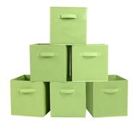 Powerking Cesta Plegable de Almacenamiento de Ropa Cubos, contenedores y cajones (Verde, 6)
