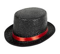 powerking Gorra para adultos, gorra de esmoquin brillante gorra de mago para hombres y mujeres, accesorios para la fiesta de vestidos de lujo (Bling-Rojo)