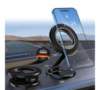 POWERLAND Soporte Movil Coche MagnéTico, [imán 44x n52] Suporte Telemovel Carro MagnéTico, 360 ° Giratorio Magnetic Phone Holder, Adecuado para la Carcasa la Serie iPhone 16/15 / 14/13 / 12