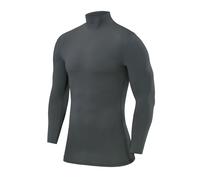 PowerLayer Camiseta Compresión Hombre - Camiseta Interior Térmica de Manga Larga y Cuello Alto para Hombre - Compression Shirt para Ciclismo Entrenamiento Gym Running Rugby - Verde Oscuro, XL