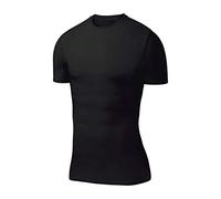 PowerLayer Hombre Camiseta Compresión Camiseta Interior de Manga Corta - Negro, XL
