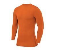 PowerLayer Hombre Camiseta Compresión Termica - Manga Larga - Camisetas Termicas Cuello Corto - Naranja, XL