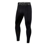 PowerLayer Niño Mallas de Compresion Termicas para Running - Pantalon Deporte - Negro, 10-12 Años