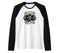 Powerlifting Eat Sleep Lift Heavy Gym Workout Camiseta Manga Raglan