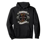 Powerlifting Eat Sleep Lift Heavy Gym Workout Sudadera con Capucha