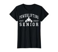 Powerlifting Senior Night Powerlifting 2027 Graduación 4 Camiseta gráfica económica, Mujer, Negro, L