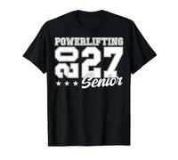 Powerlifting Senior Night Powerlifting 2027 Graduación 5 Camiseta gráfica económica, Hombre, Negro, S