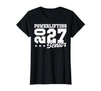 Powerlifting Senior Night Powerlifting 2027 Graduación 5 Camiseta gráfica económica, Mujer, Negro, S