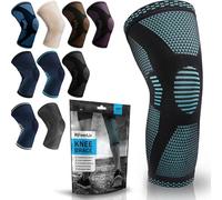 POWERLIX rodillera para mujeres y hombres, rodillera de compresión para artritis, dolor articular, lesión de ligamentos, desgarro de menisco, tendinitis, correr, sentadillas, deportes,Azul Claro, XL