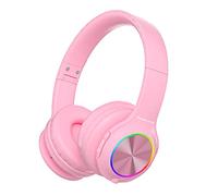 PowerLocus Auriculares Inalámbricos Diadema para Niños, Cascos Bluetooth con Micrófono Incorporado, Auriculares Plegables,luz LED,Soporte Micro SD/TF,94DB Volumen Limitado Seguro para Celulares/PC/TV