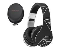 PowerLocus P1 - Auriculares Bluetooth inalambricos de Diadema Cascos Plegables, Casco Bluetooth con Sonido Estéreo con Conexión a Bluetooth Inalámbrico y Audio Cable para Movil, PC, Tablet-Negro/Plata
